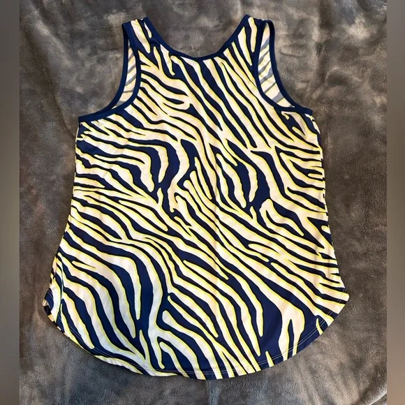 TAIL Women’s athletic Maya Tank - Lemon Zebra - Picture 3 of 3